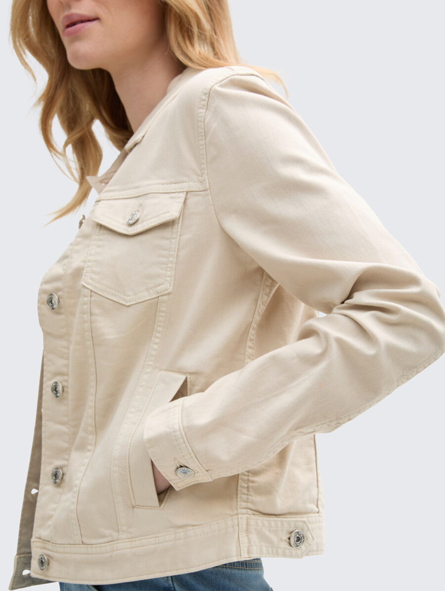 veste en jean à poches fendues