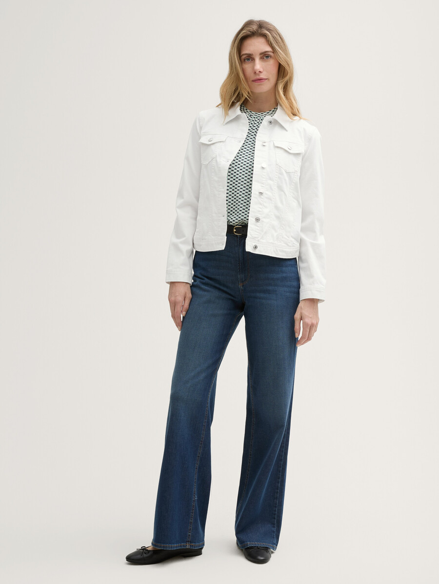 veste en jean à poches fendues