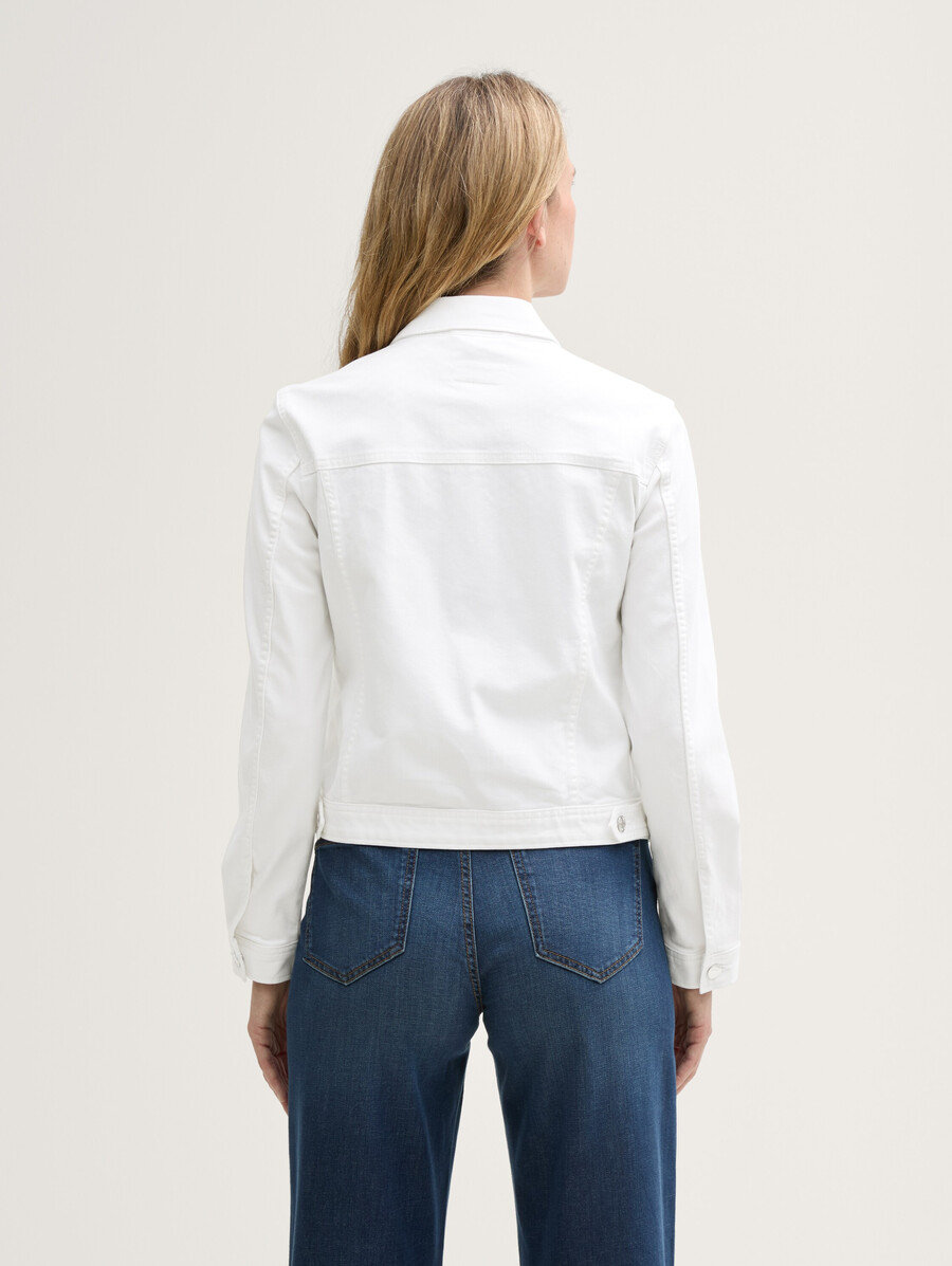 veste en jean à poches fendues