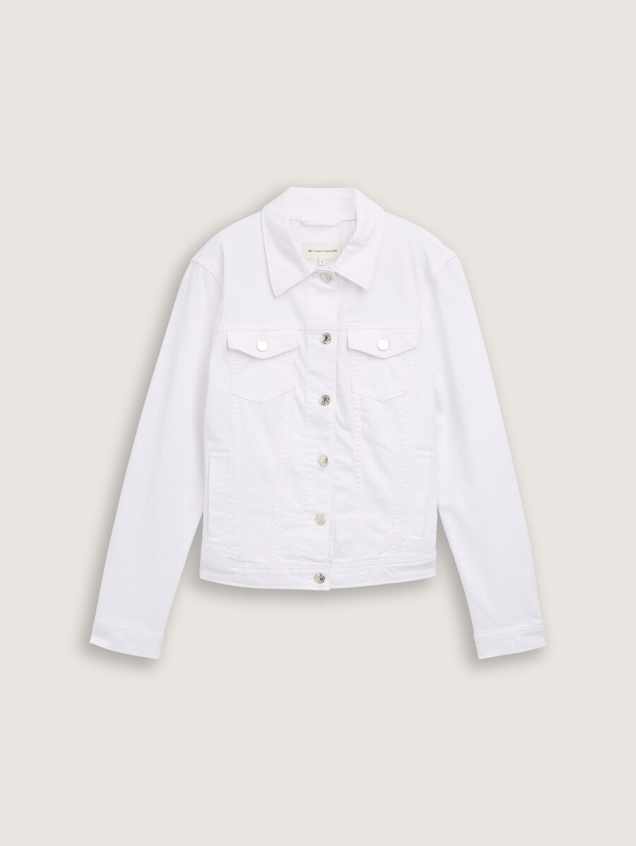 veste en jean à poches fendues