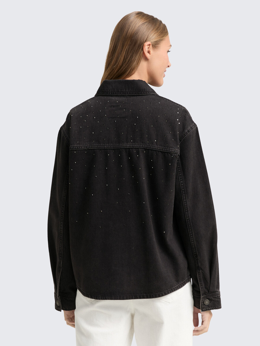 veste en jean ornée de strass