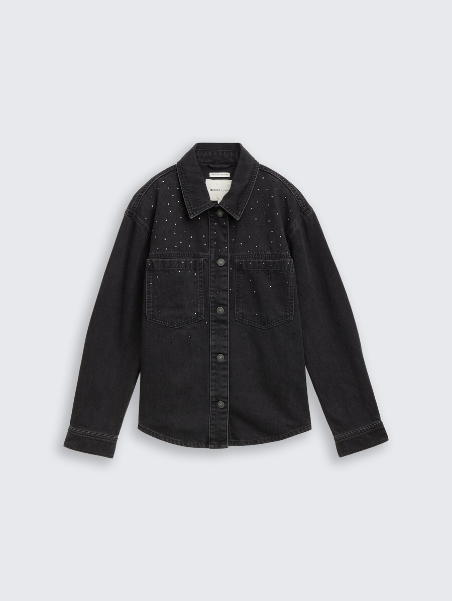 veste en jean ornée de strass