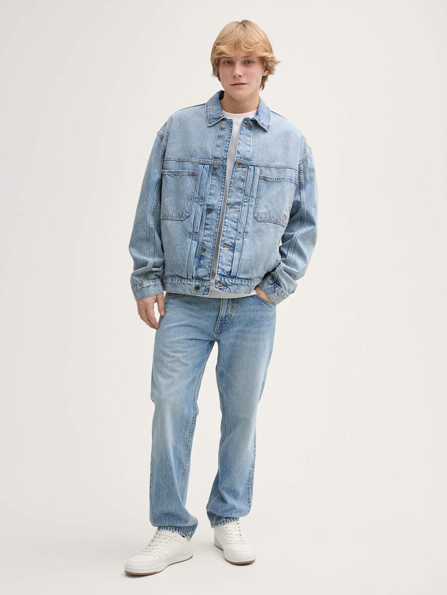 veste en jean coupe décontractée avec poches poitrine