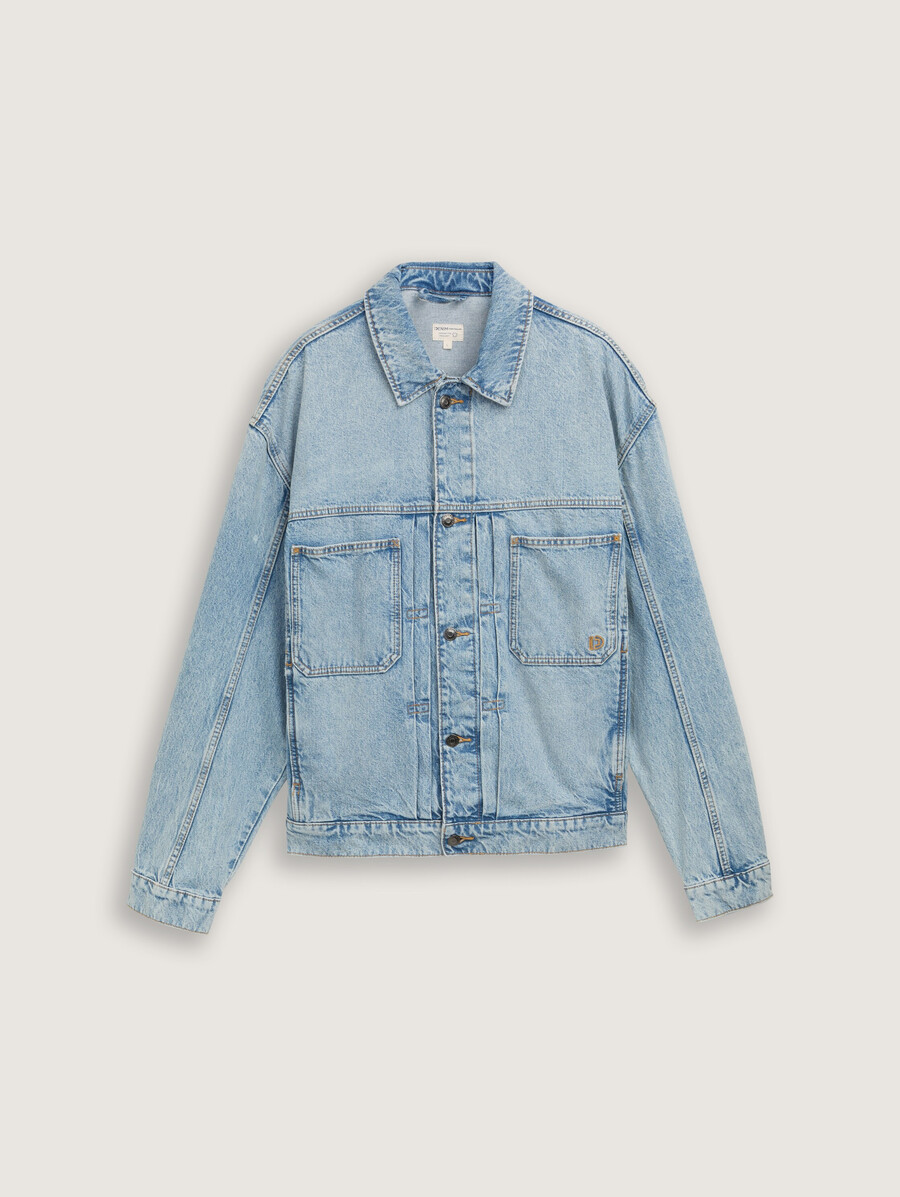 veste en jean coupe décontractée avec poches poitrine