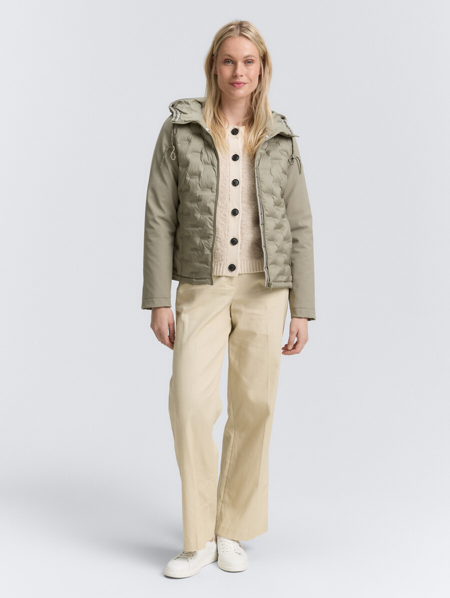 veste matelassée hybride avec capuche