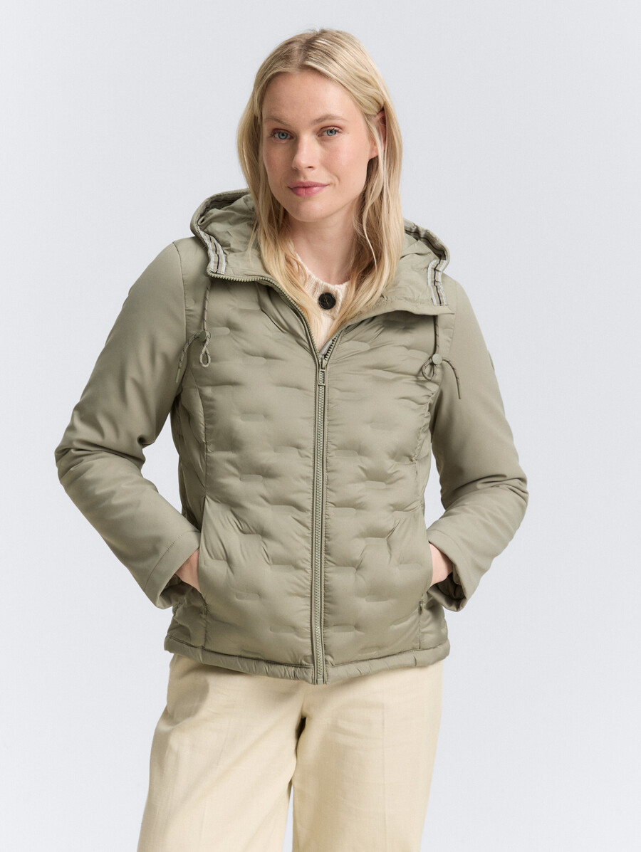 veste matelassée hybride avec capuche