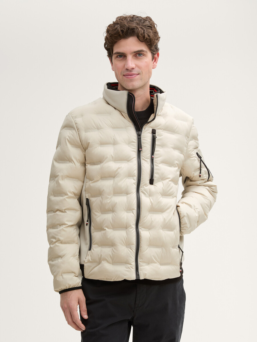 veste matelassée hybride légère à capuche et col montant