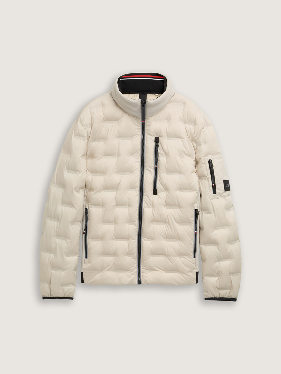 veste matelassée hybride légère à capuche et col montant