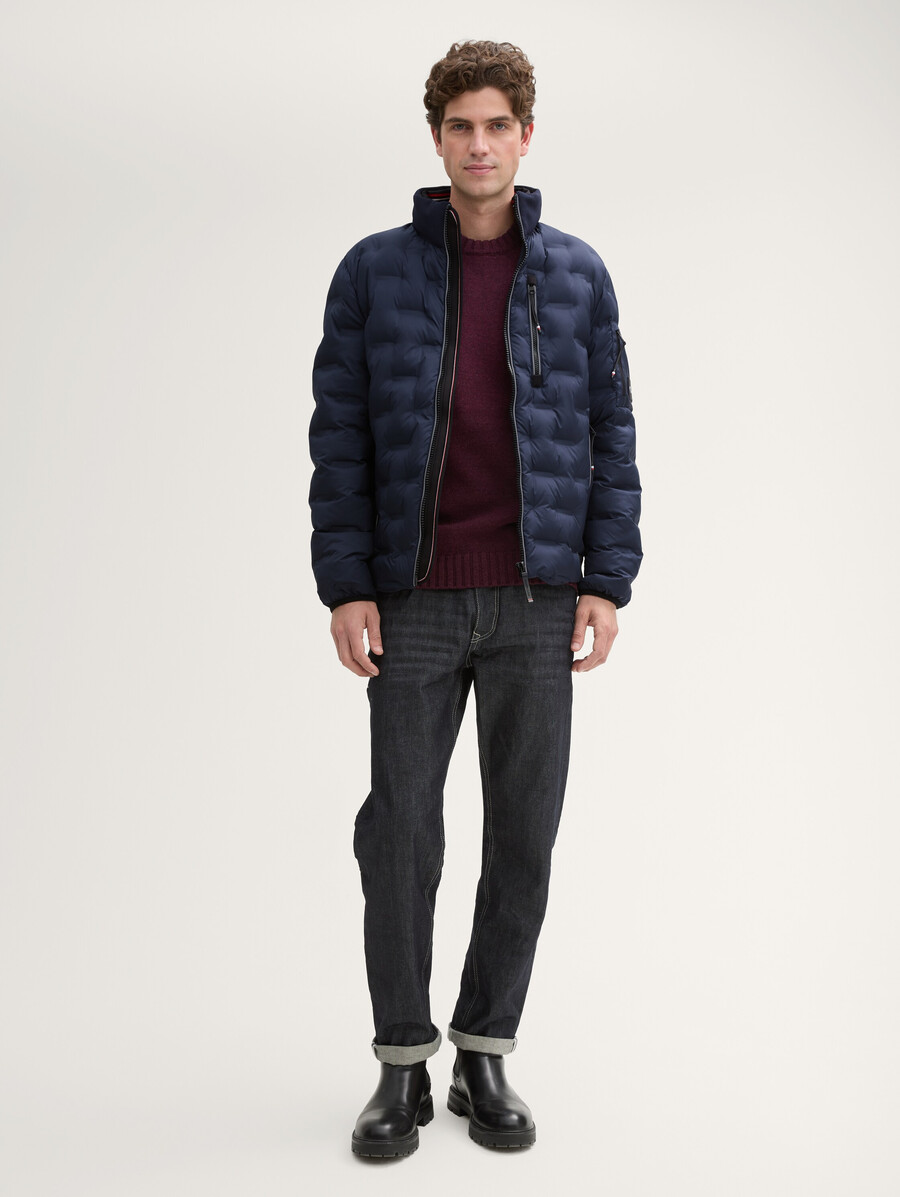 veste matelassée hybride légère à capuche et col montant