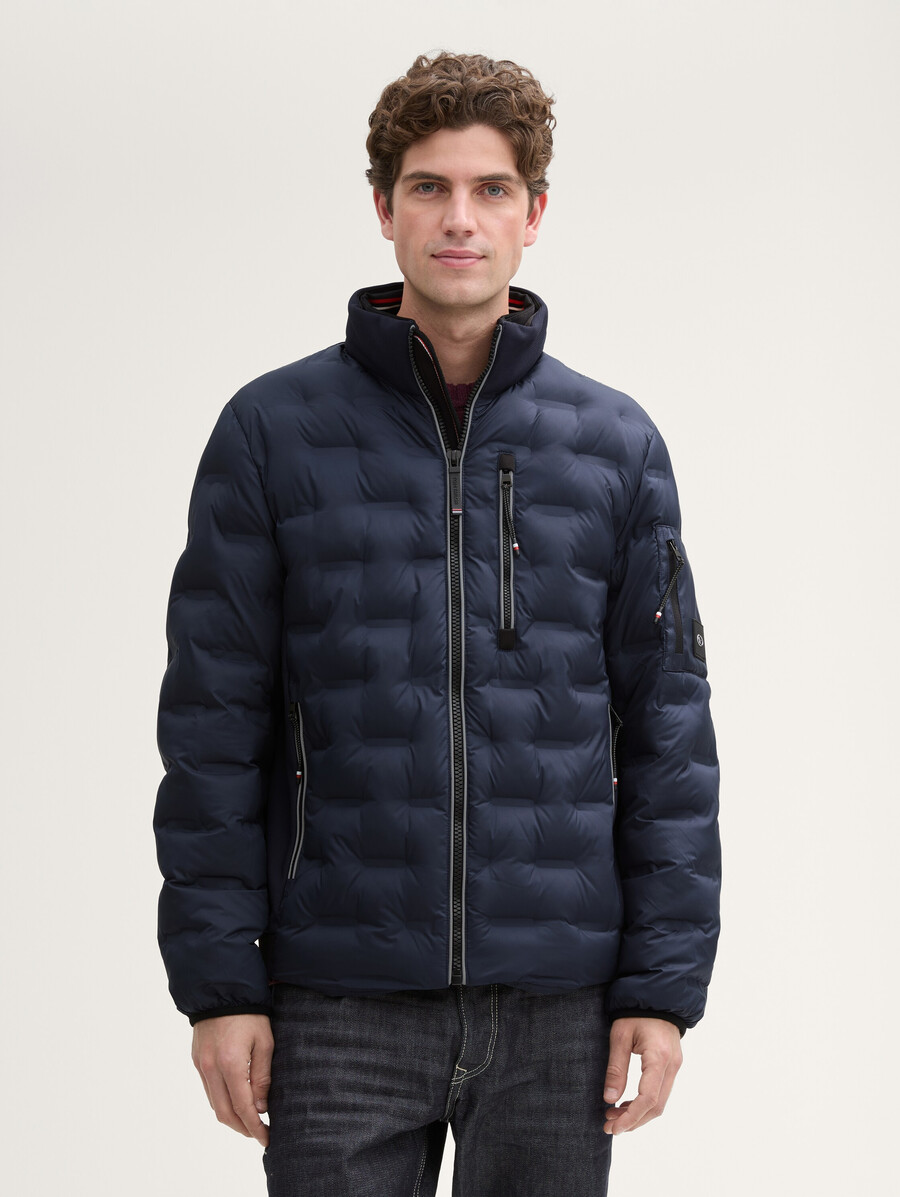 veste matelassée hybride légère à capuche et col montant