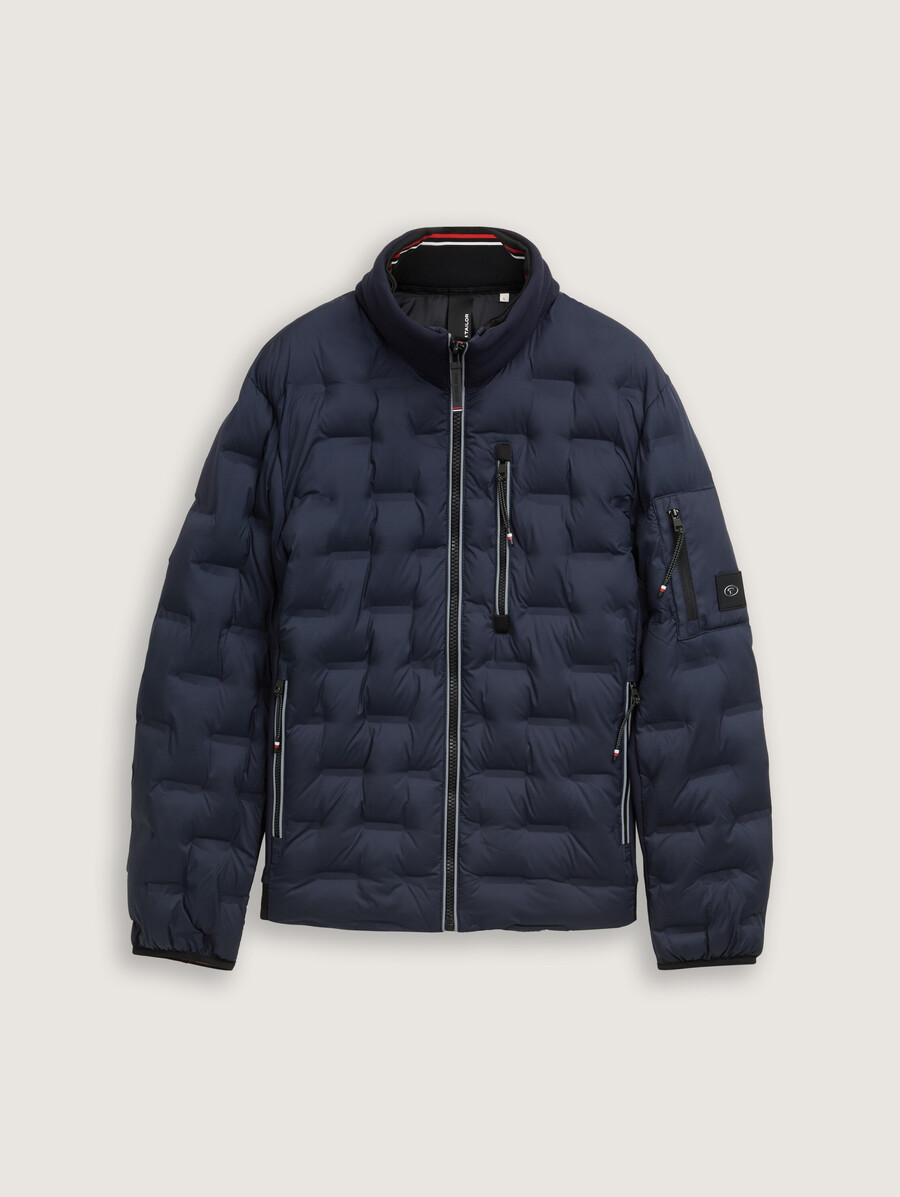 veste matelassée hybride légère à capuche et col montant