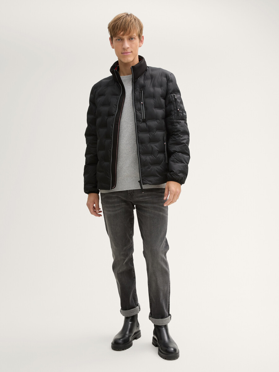 veste matelassée hybride légère à capuche et col montant