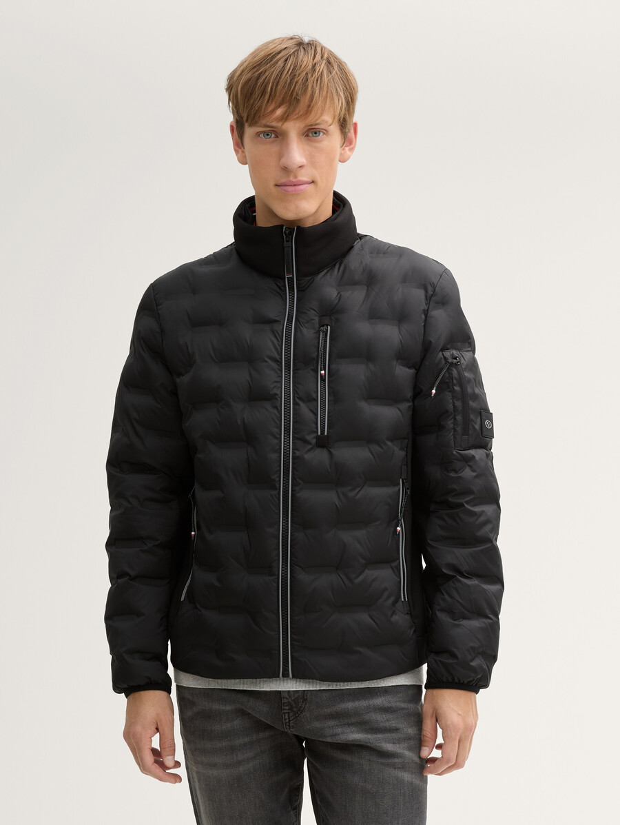 veste matelassée hybride légère à capuche et col montant
