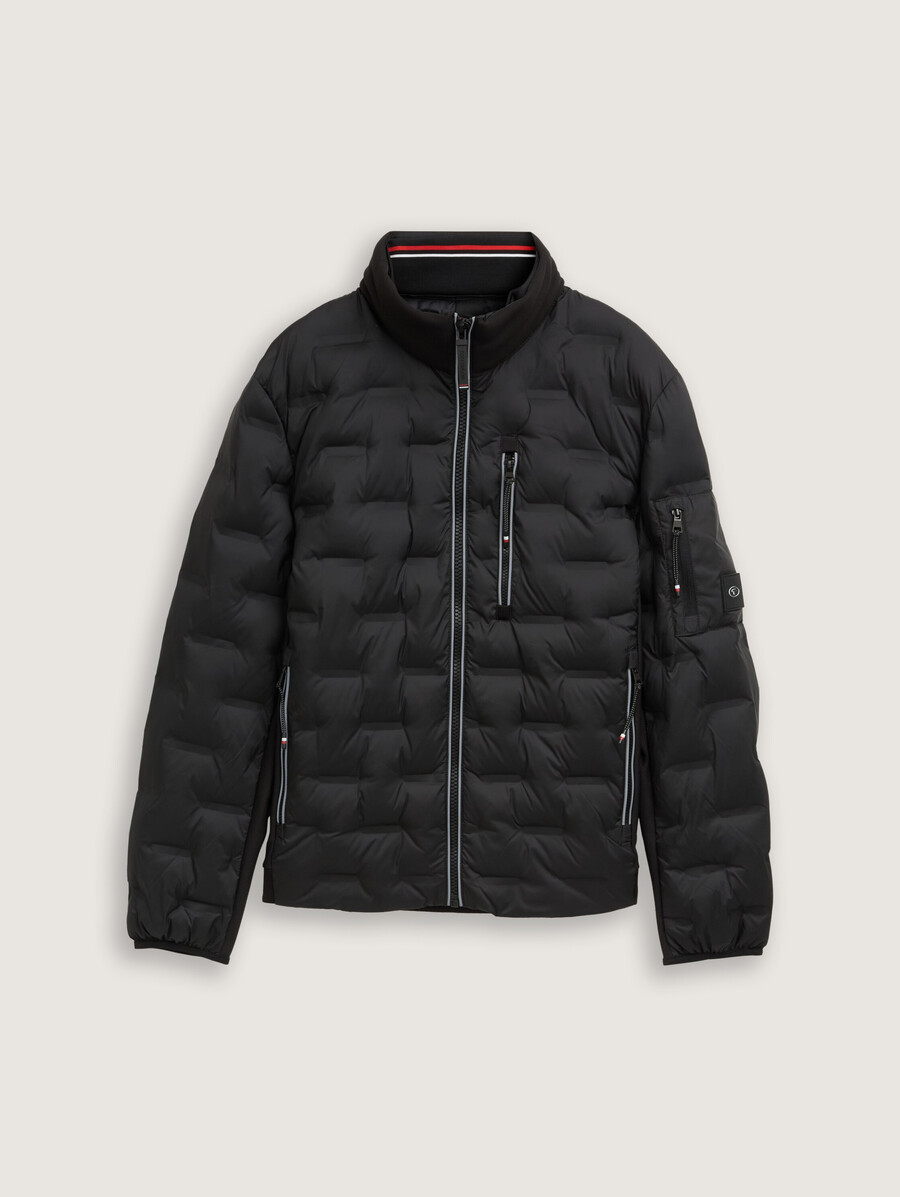 veste matelassée hybride légère à capuche et col montant