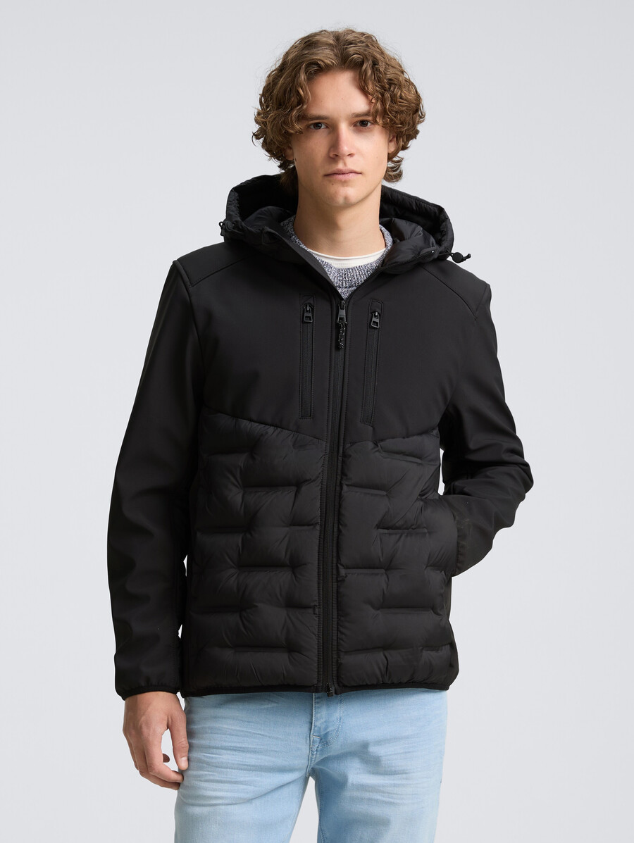 veste matelassée hybride avec capuche