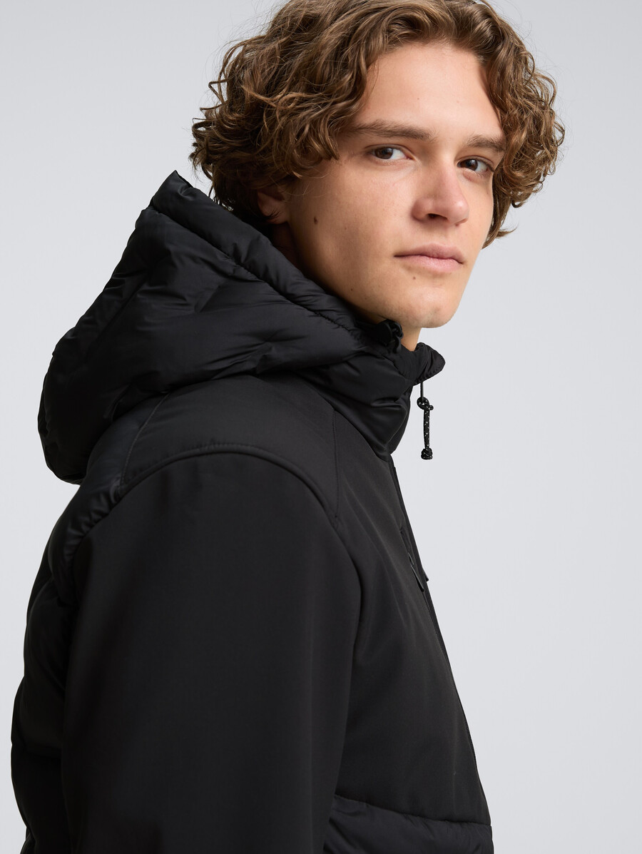 veste matelassée hybride avec capuche