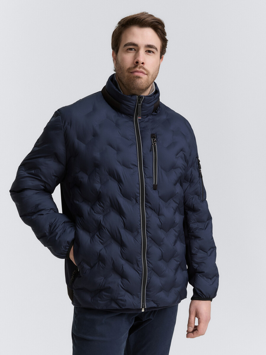 grande taille - veste matelassée légère hybride avec capuche escamotable