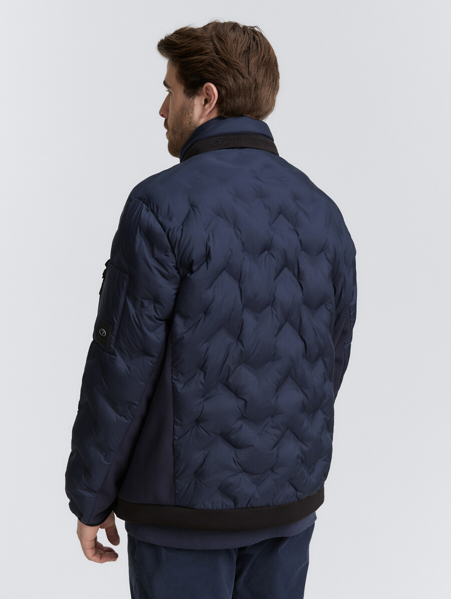 grande taille - veste matelassée légère hybride avec capuche escamotable