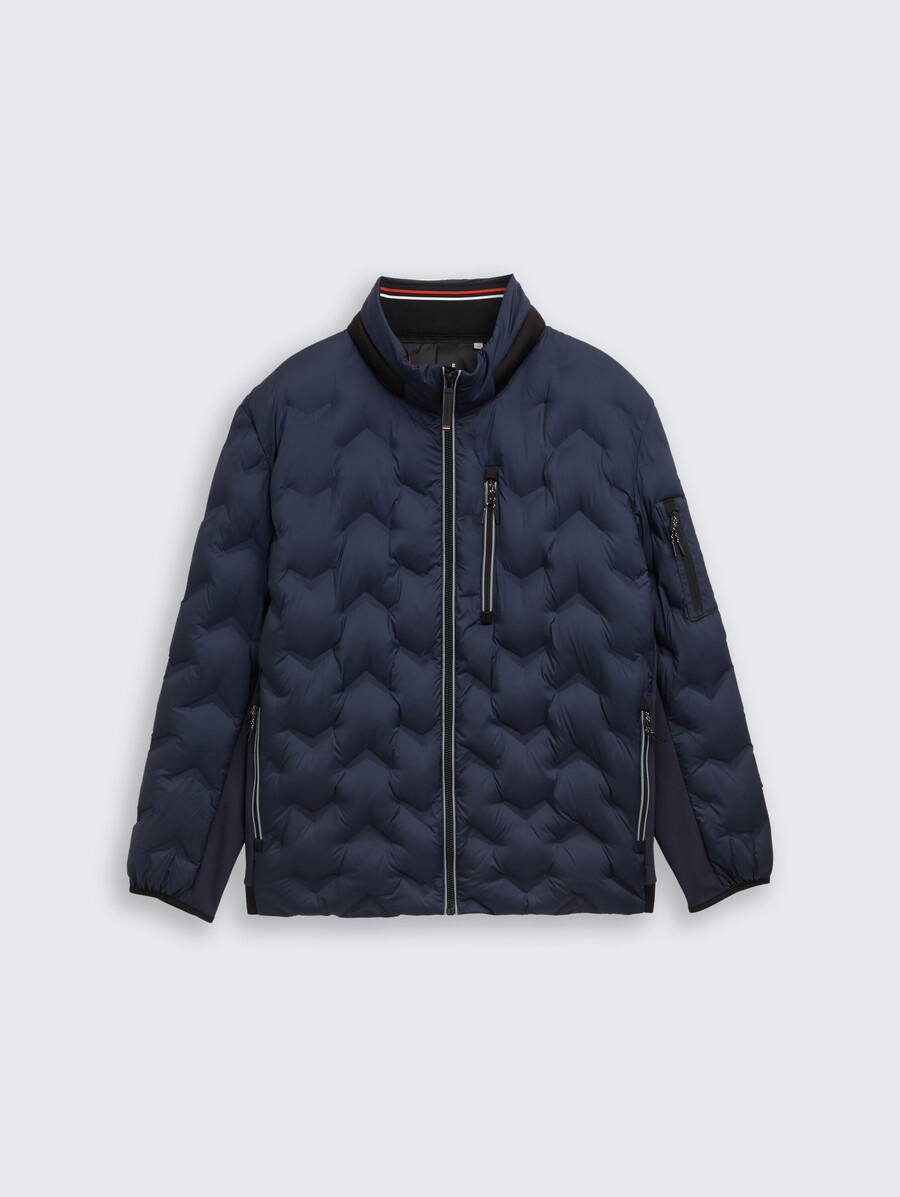 grande taille - veste matelassée légère hybride avec capuche escamotable