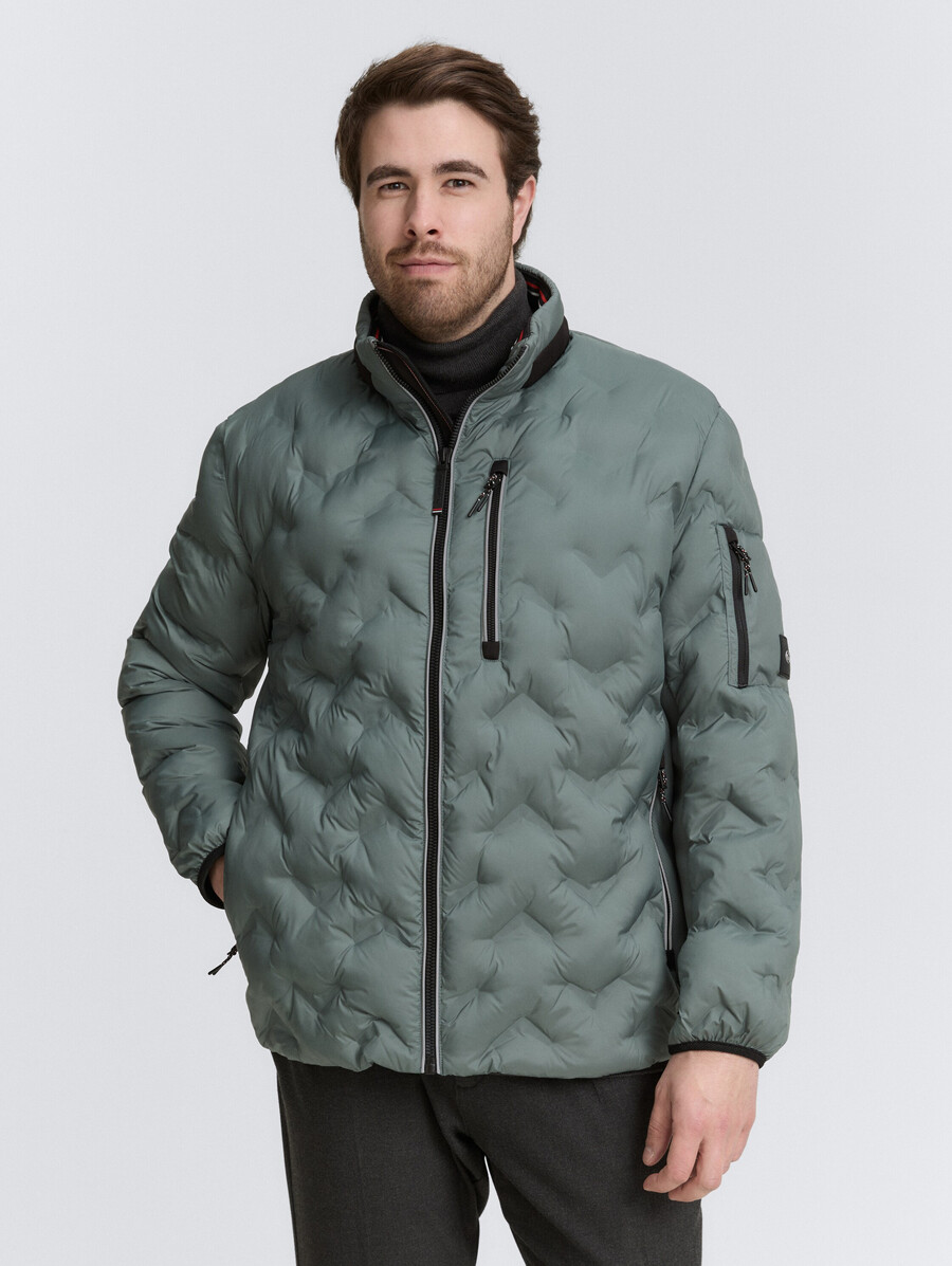 grande taille - veste matelassée légère hybride avec capuche escamotable