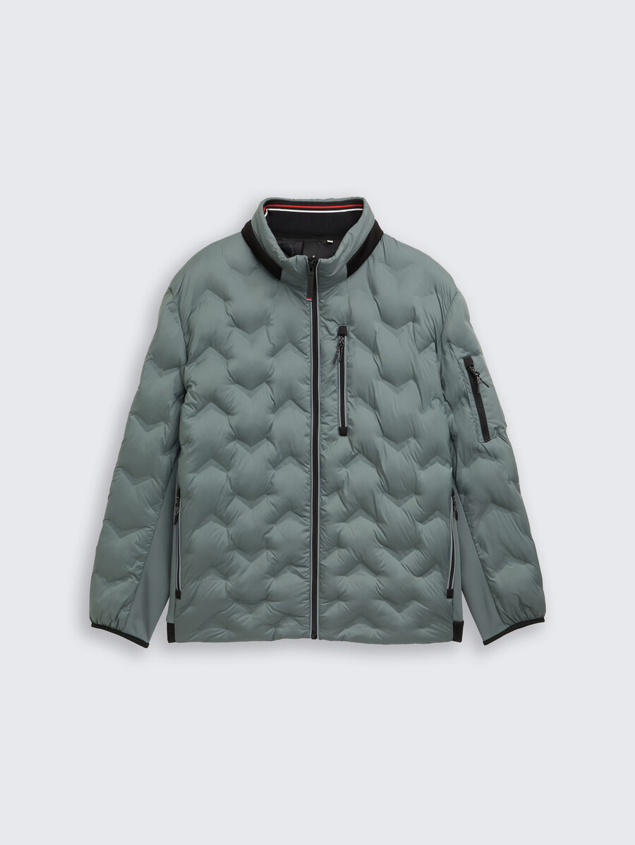 grande taille - veste matelassée légère hybride avec capuche escamotable