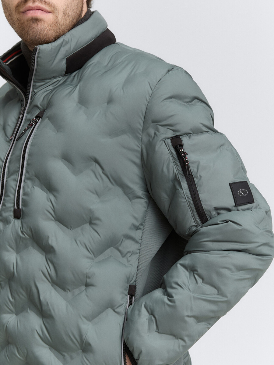 grande taille - veste matelassée légère hybride avec capuche escamotable
