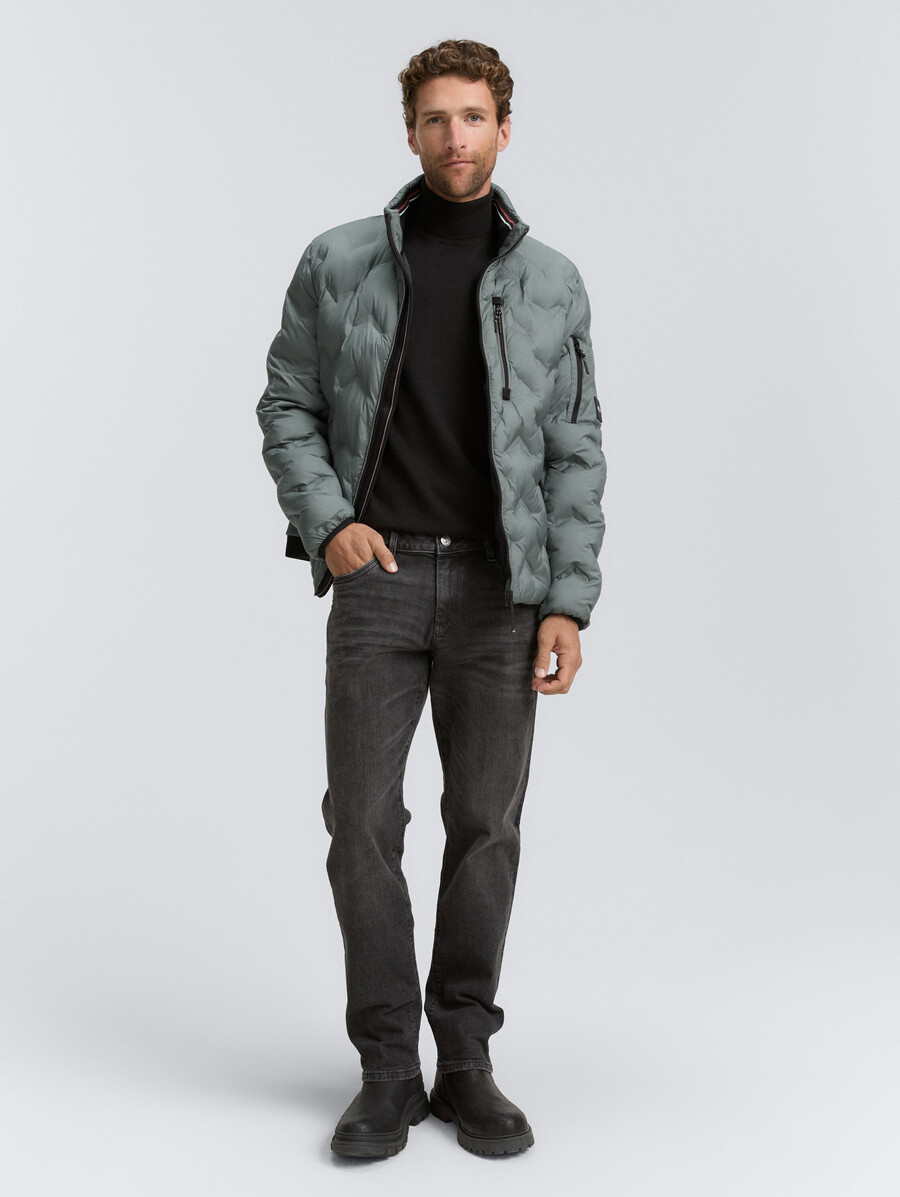veste matelassée hybride avec capuche escamotable
