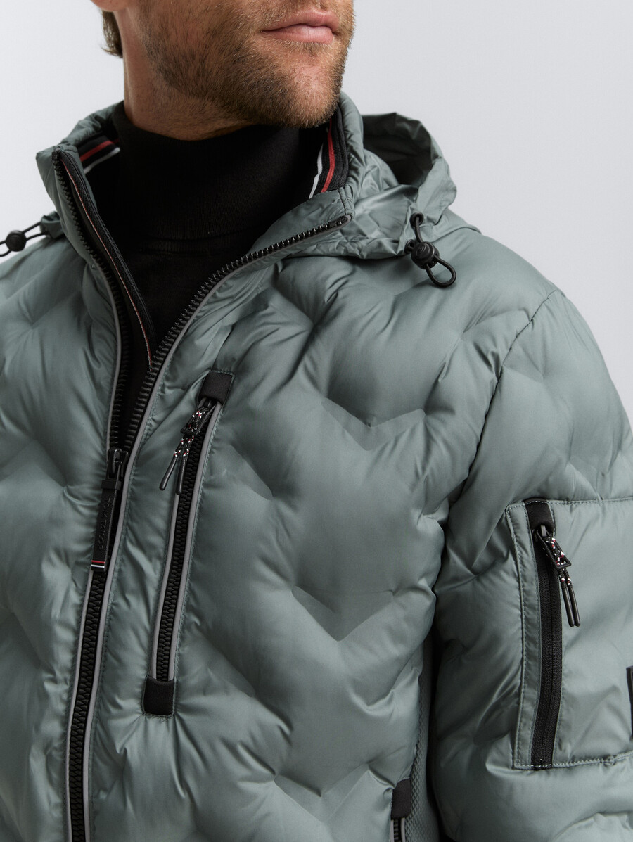 veste matelassée hybride avec capuche escamotable