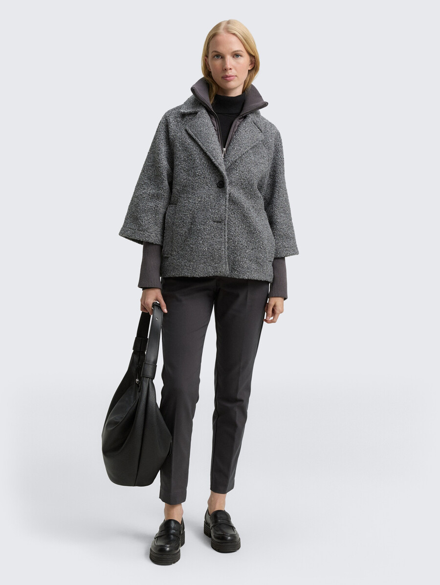 veste cape bouclée au look 2 en 1