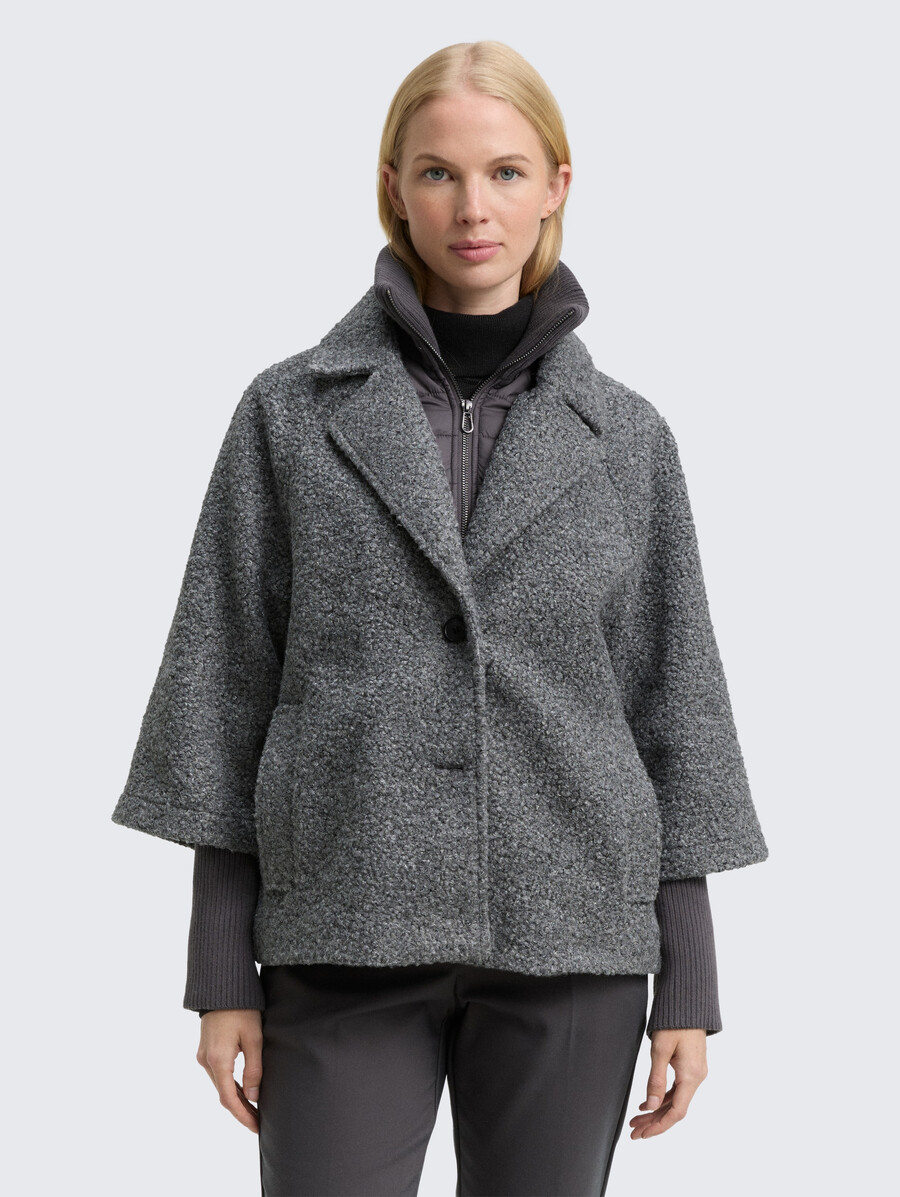 veste cape bouclée au look 2 en 1