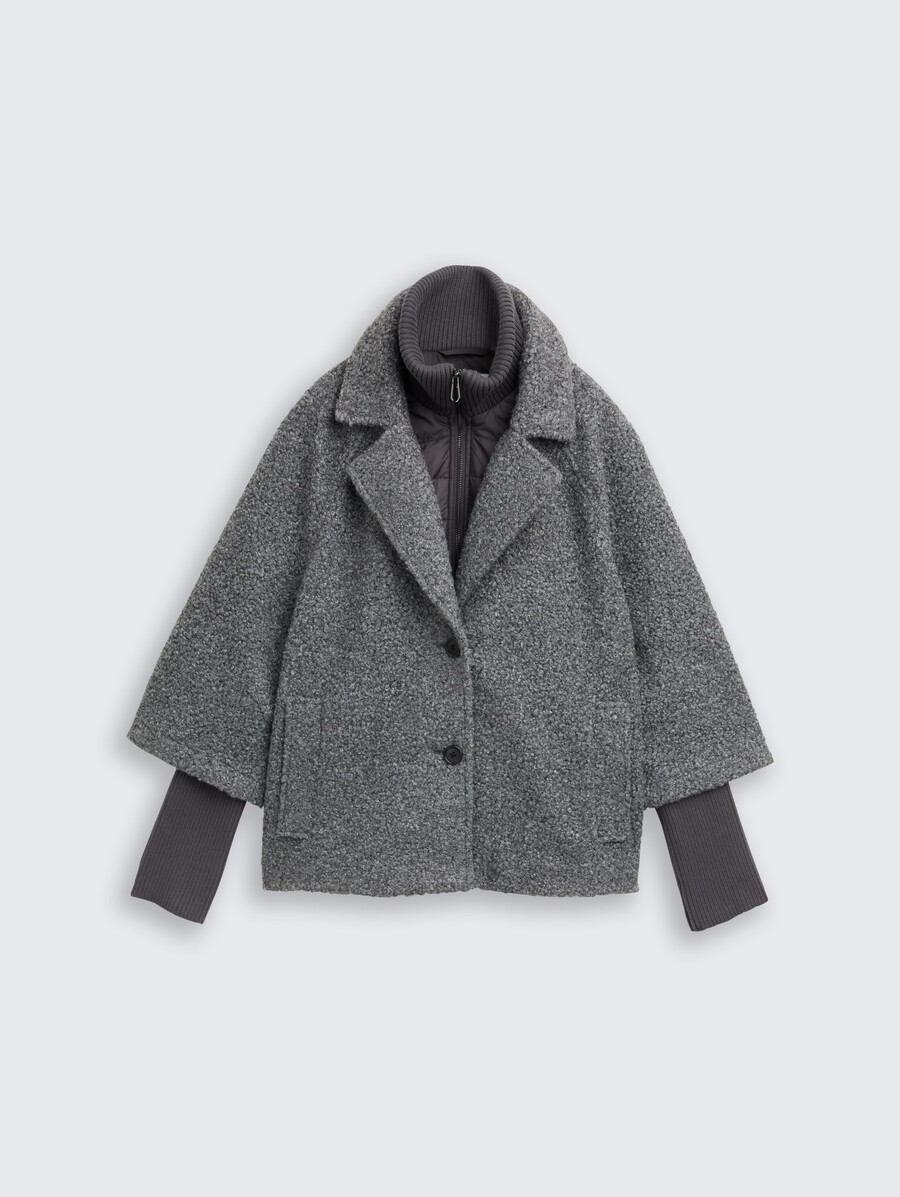 veste cape bouclée au look 2 en 1
