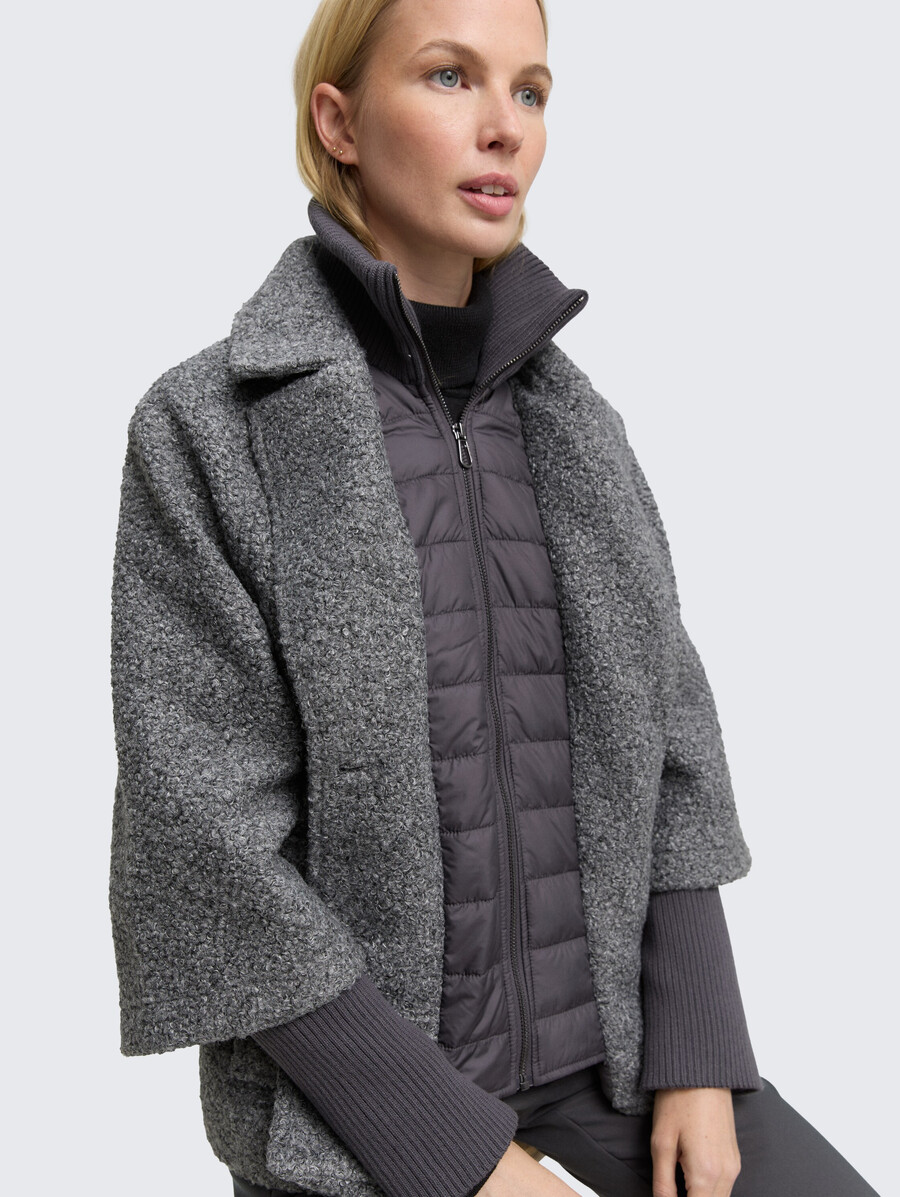 veste cape bouclée au look 2 en 1