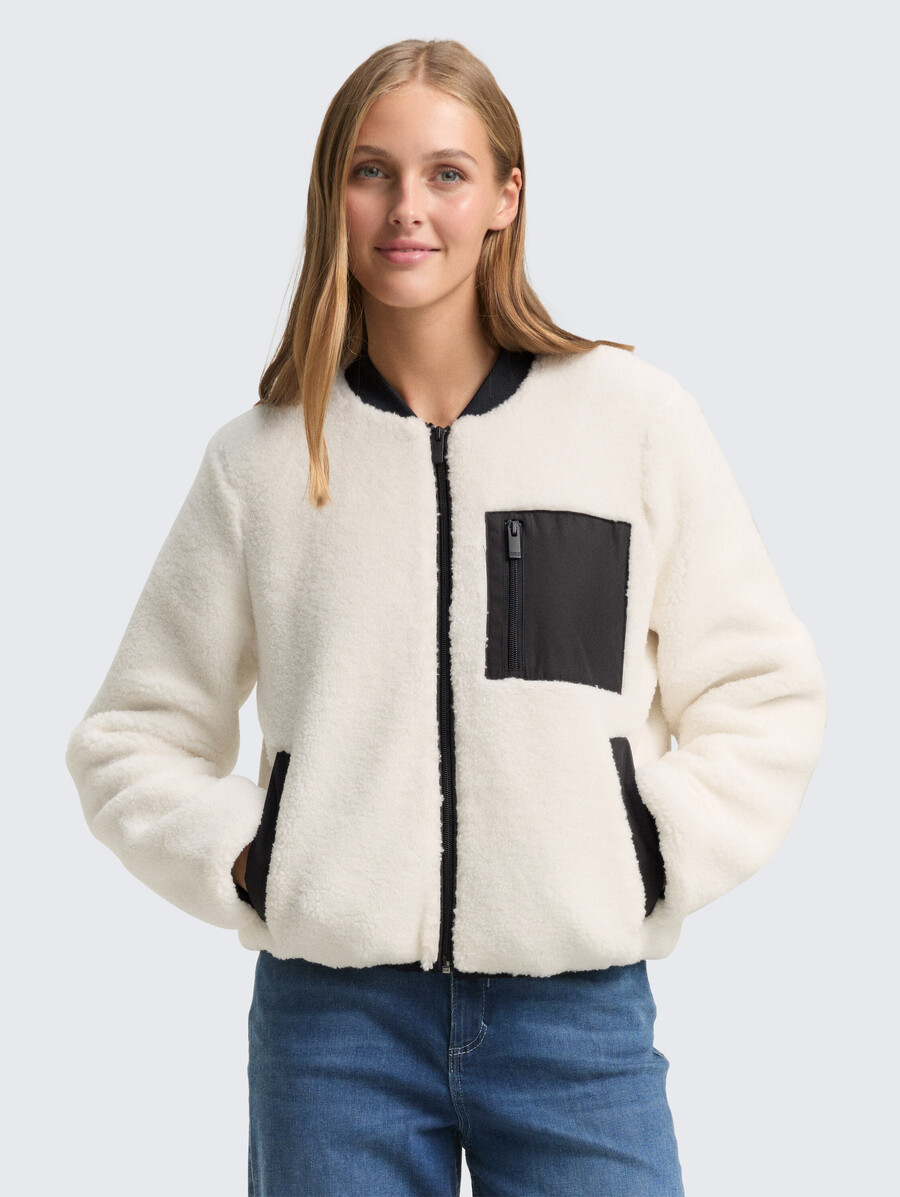 veste teddy à col aviateur