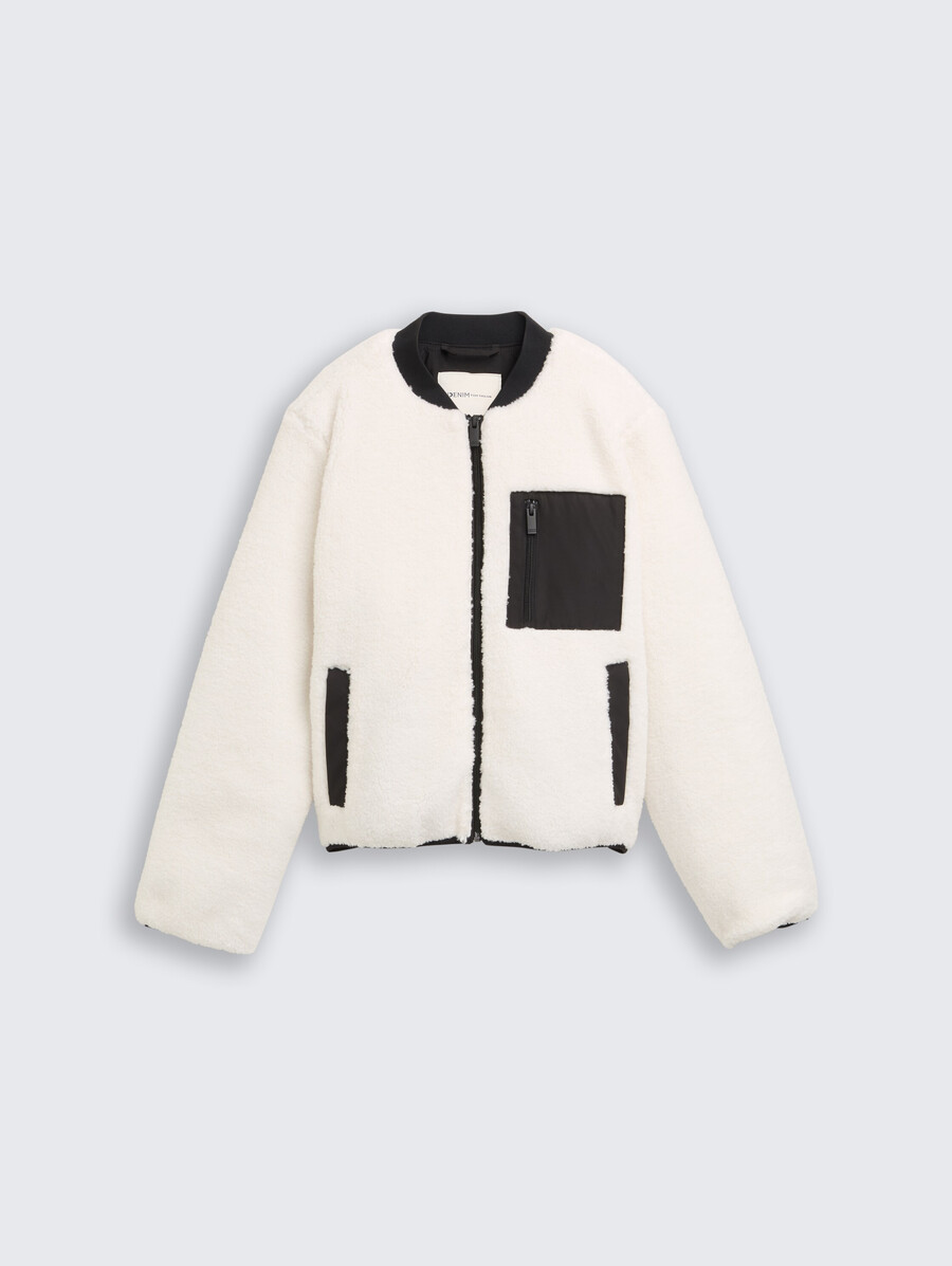 veste teddy à col aviateur