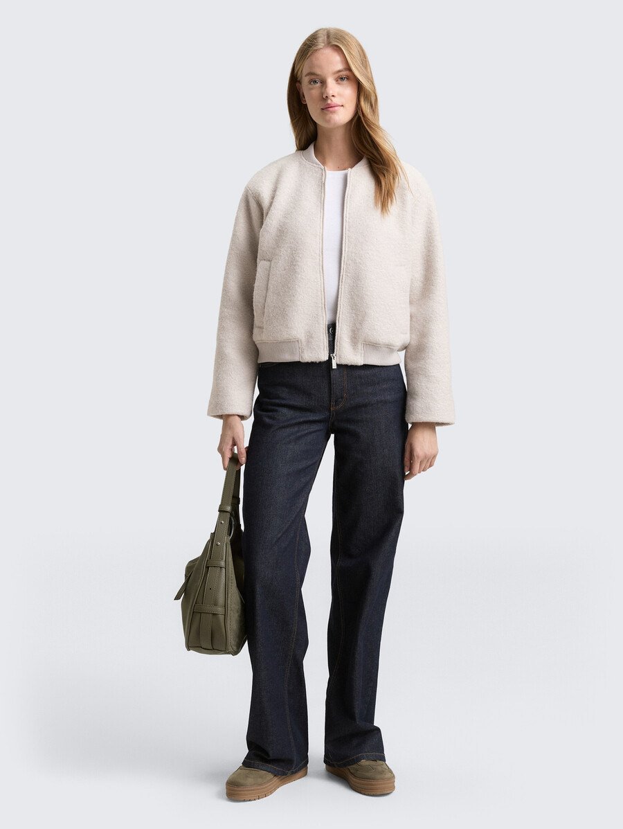 blouson aviateur en bouclé