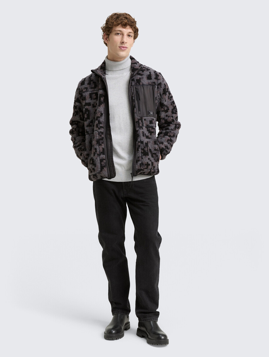 veste teddy à col montant