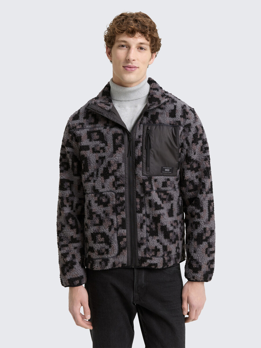 veste teddy à col montant