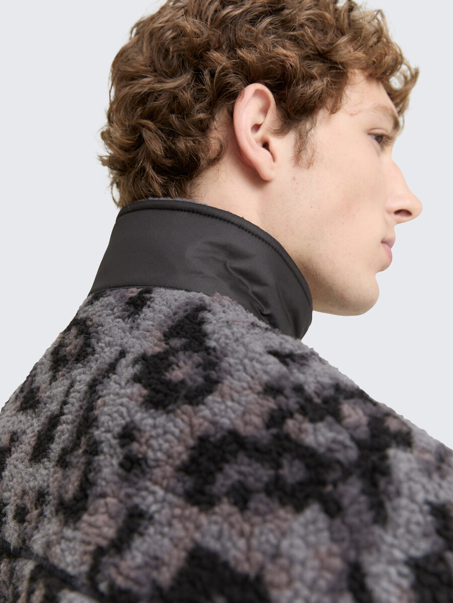 veste teddy à col montant