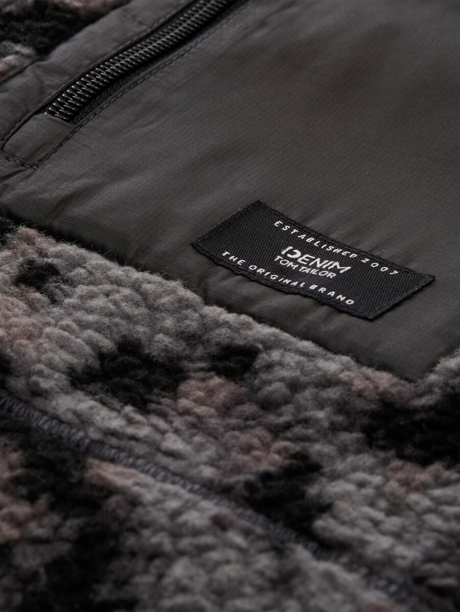 veste teddy à col montant
