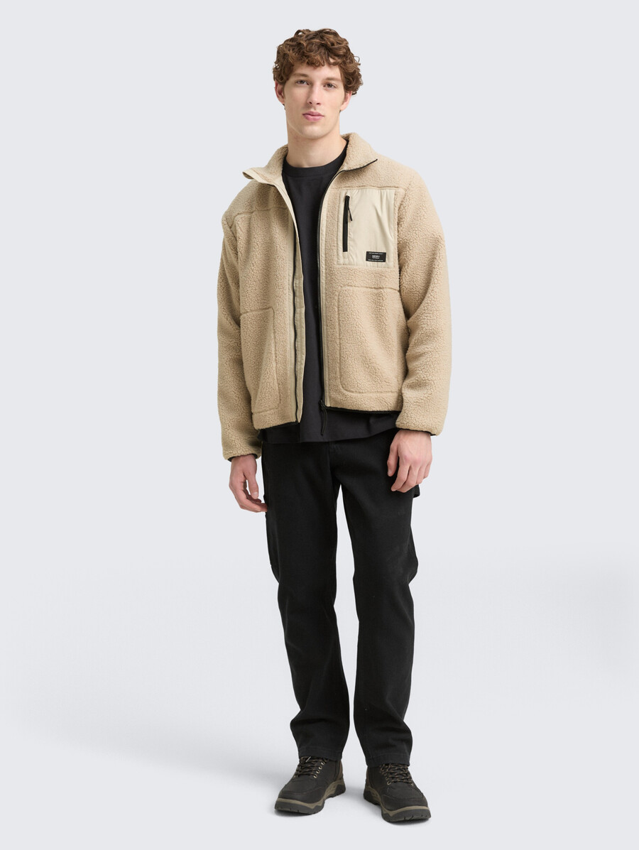 veste teddy à col montant