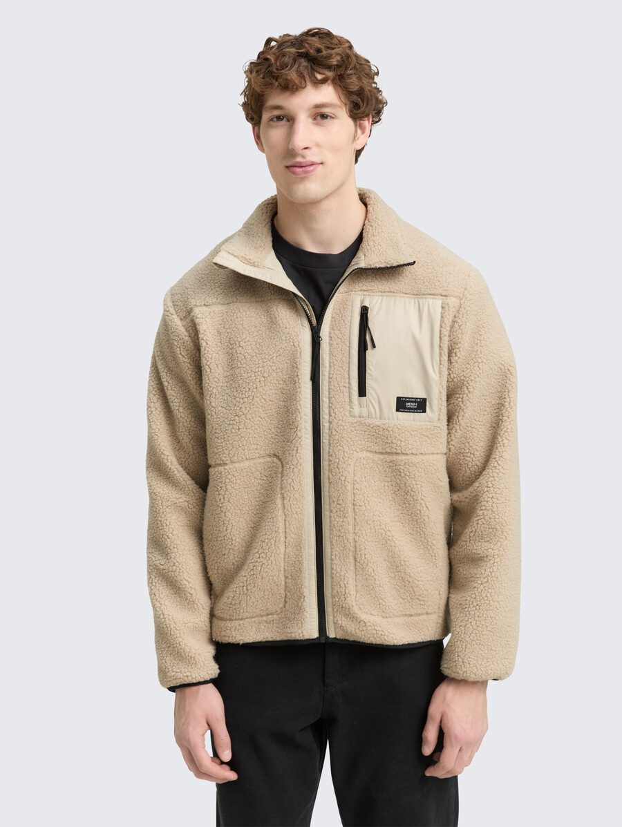 veste teddy à col montant
