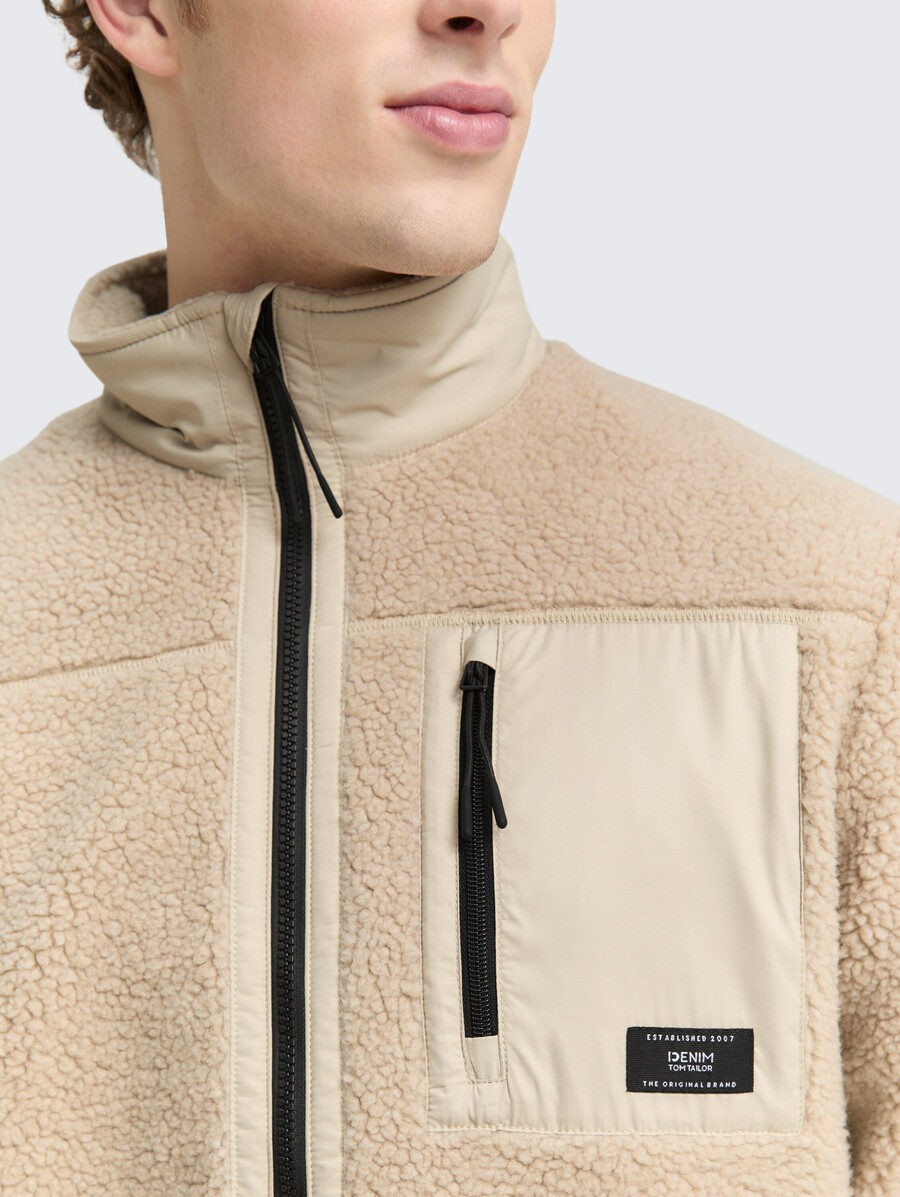 veste teddy à col montant