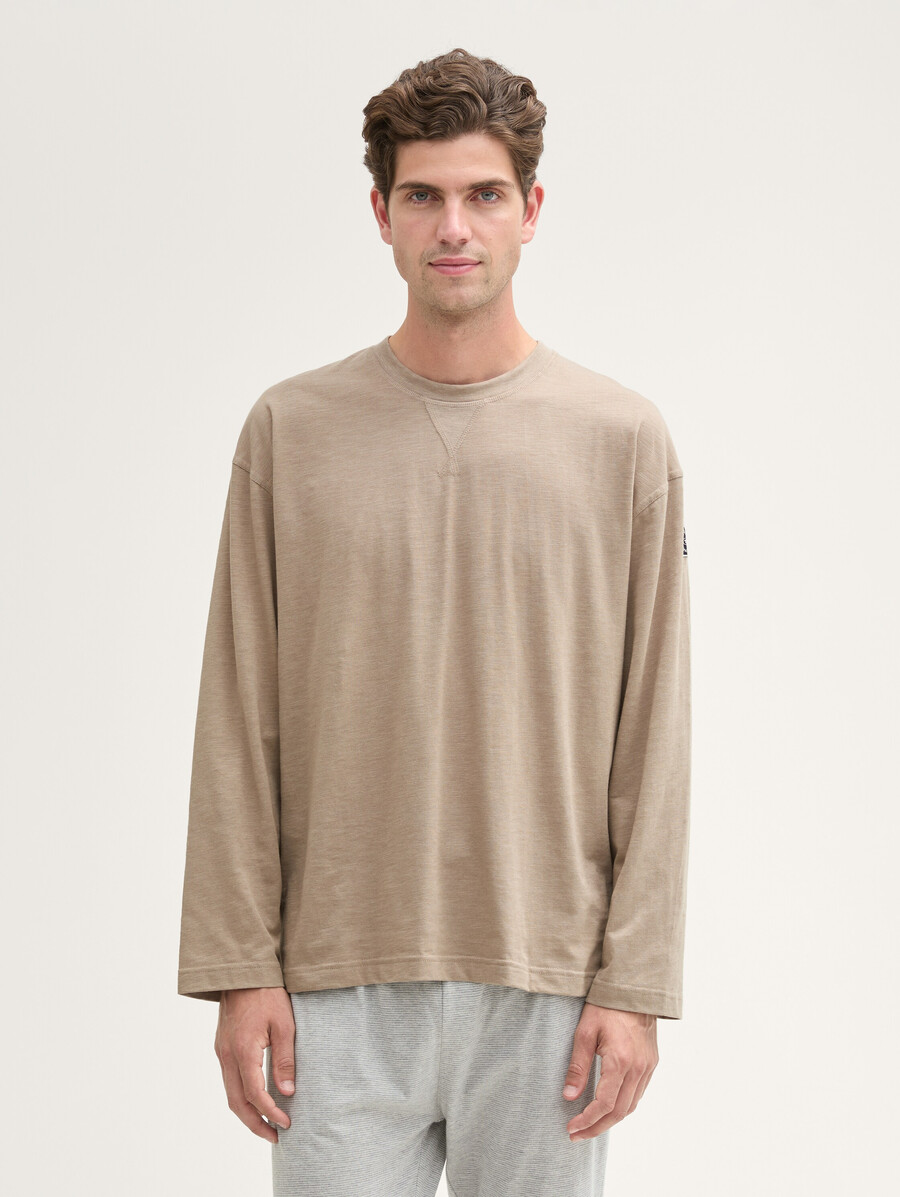 chemise à manches longues à laspect chiné