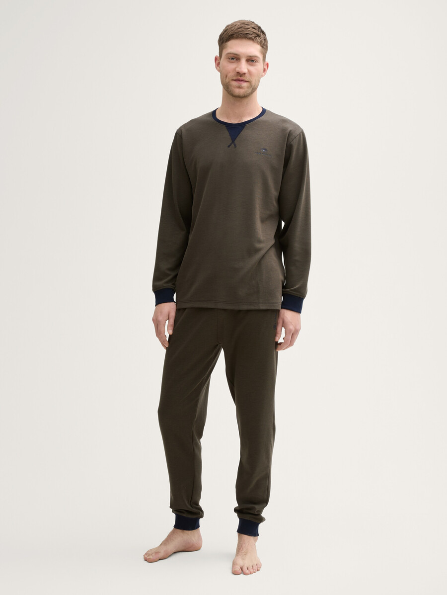 ensemble pyjama avec imprimé logo et cordon de serrage